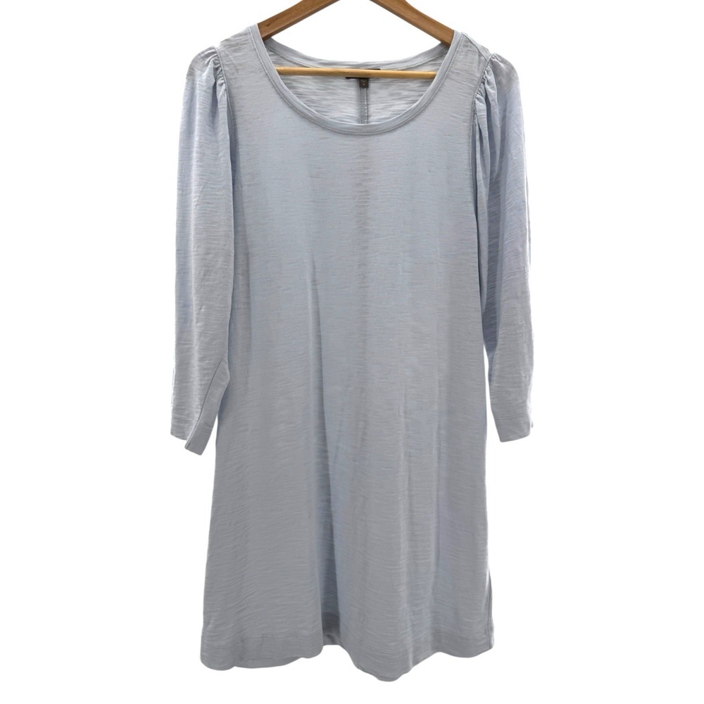 Lilla P 100% Cotton Knit Dress Women's Medium Puff Sleeve Minimalist Casual